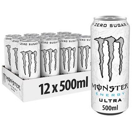 Monster Energy Ultra White, 12x500ml Cans