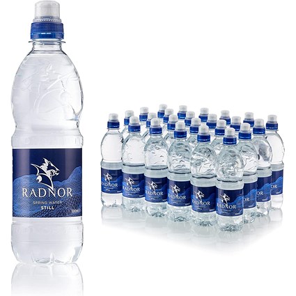 Radnor Hills Spring Still Water, Sports Cap Plastic Bottles, 500ml, Pack of 24