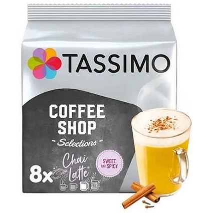 Tassimo Coffee Shop Chai Latte Pods, 16 Capsules(8 Drinks)