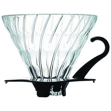 Hario V60 Glass Coffee Dripper, Size 02, Black