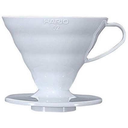 Hario V60 Plastic Coffee Dripper, Size 02, White