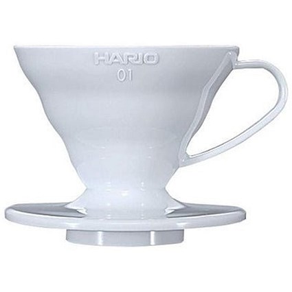 Hario V60 Plastic Coffee Dripper, Size 01, White