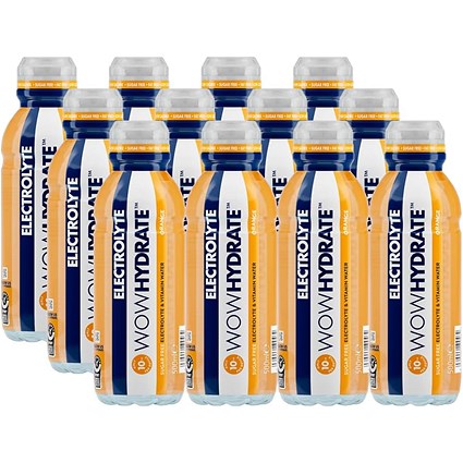 Wow Hydrate Orange Electrolyte Water, 12 x 500ml Bottles