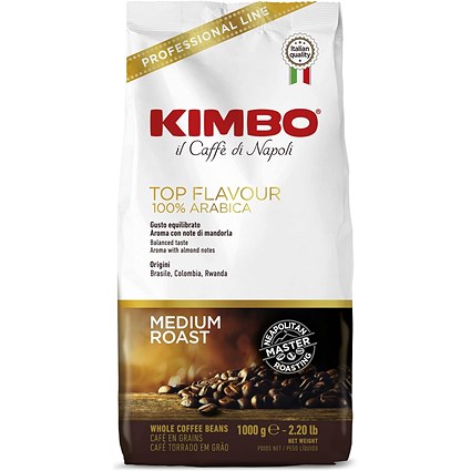 Kimbo Top Flavour 100% Arabica Italian Coffee Beans, 1kg