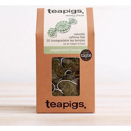 Teapigs Peppermint Herbal Whole Leaf Tea Bags, Pack of 50