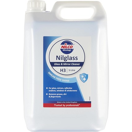 Nilco Nilglass Professional H3 Glass & Mirror Cleaner, 5 Litre