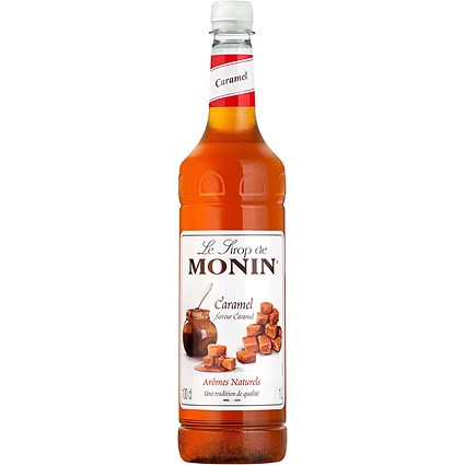 Monin Caramel Syrup, 1 Litre, Plastic Bottle