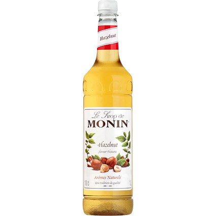 Monin Hazelnut Syrup, 1 Litre, Plastic Bottle