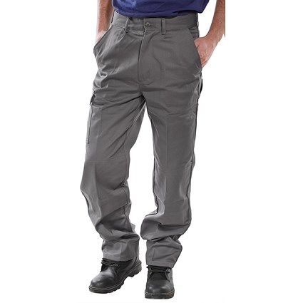 Beeswift Heavyweight Drivers Trousers, Grey, 38