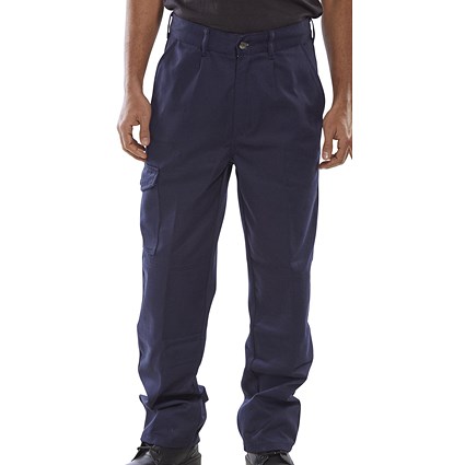 Beeswift Heavyweight Drivers Trousers, Navy Blue, 36T