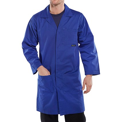 Beeswift Poly Cotton Warehouse Coat, Royal Blue, 36