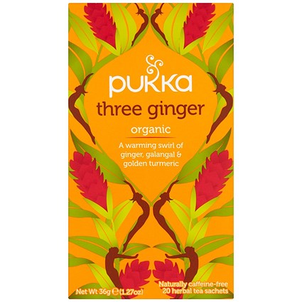 Pukka Three Ginger Organic Tea Bags, Pack of 20