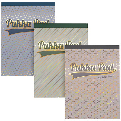 Pukka Haze Refill Pad, A4, Ruled With Margin, 160 Pages, Assorted, Pack of 6