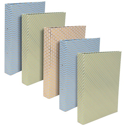 Pukka Pad Haze A4 Ring Binder, 2 O-Ring, 25mm Capacity, Assorted, Pack of 5