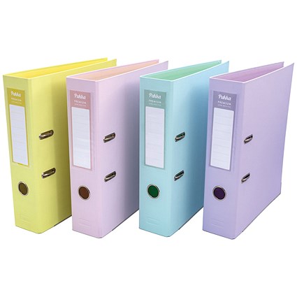 Pukka Pad A4 Premium Lever Arch File, 75mm Spine, Assorted Pastel, Pack of 4