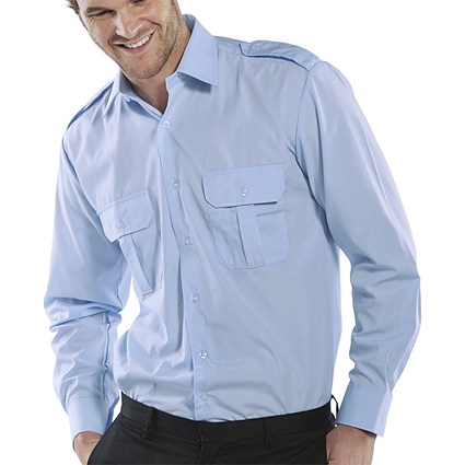 Beeswift Pilot Shirt, Long Sleeve, Sky Blue, 16