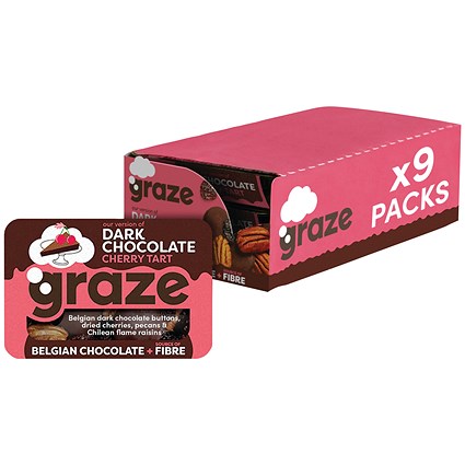 Graze Dark Chocolate Cherry Tart, Pack of 9 | Paperstone