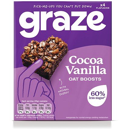 Graze Cocoa Vanilla Oat Boosts, 30g, Pack of 4