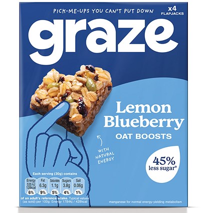 Graze Lemon Blueberry Oat Boosts, 30g, Pack of 4