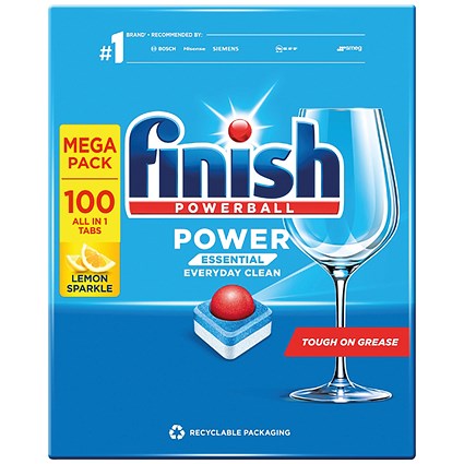 Finish Power Essential Dishwasher Tablets, Lemon, Pack of 100