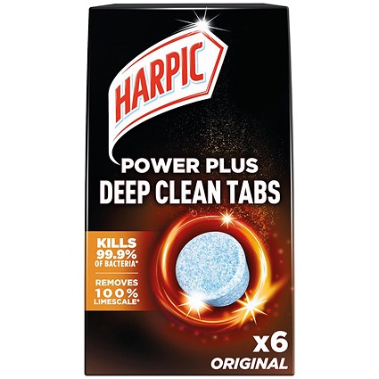 Harpic Power Plus Deep Clean Toilet Cleaner Tablets, 6 Tablets Per Pack, Original, Pack of 8