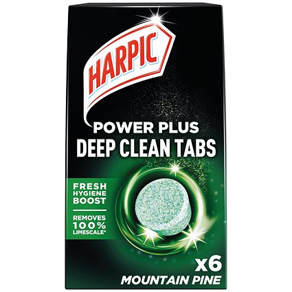 Harpic Power Plus Deep Clean Toilet Cleaner Tablets, 6 Tablets Per Pack, Mountain Pine, Pack of 8