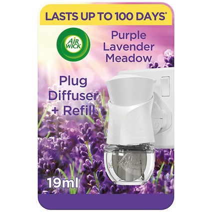 Air Wick Liquid Electric Plug Diffuser + 1 Refill, 19ml, Purple Lavender Meadow, Pack of 4