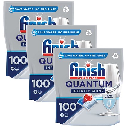 Finish Quantum Infinity Shine Dishwasher Tablets, Pack of 100 - 3 Pack Saver Bundle