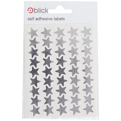 Blick Metallic Stars Stickers, 14mm, Silver, 135 Stickers