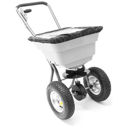 Salt Spreader with Rain Cover, 36kg, Grey