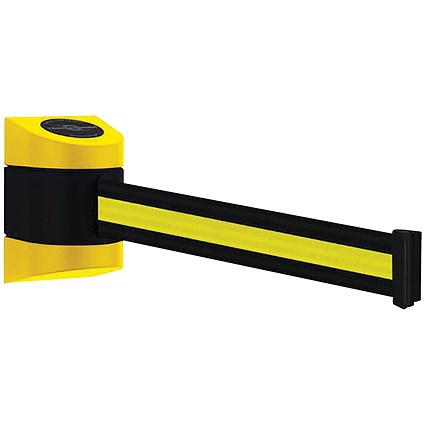 VFM Black /Yellow Wall Mounted Retractable Barrier 4.6m