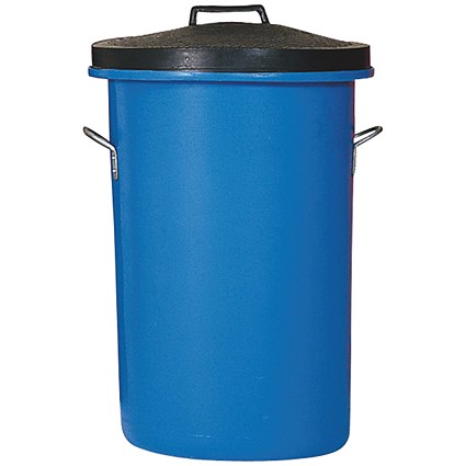 Heavy Duty Coloured Dustbin, 85 Litre, Blue