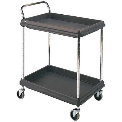 2 Tier Black 832x546x1041mm Deep Ledge Trolley 322441