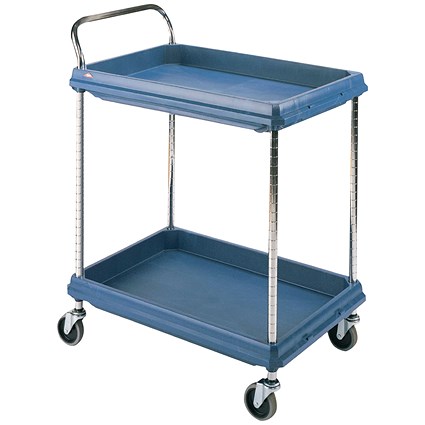 2 Tier Blue H1041xW832xD546mm Deep Ledge Trolley 322442