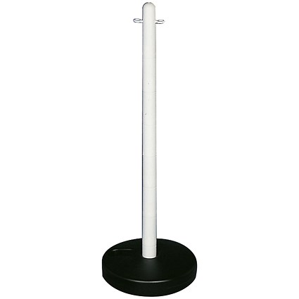 VFM White Free standing Post With Circular Plastic Base