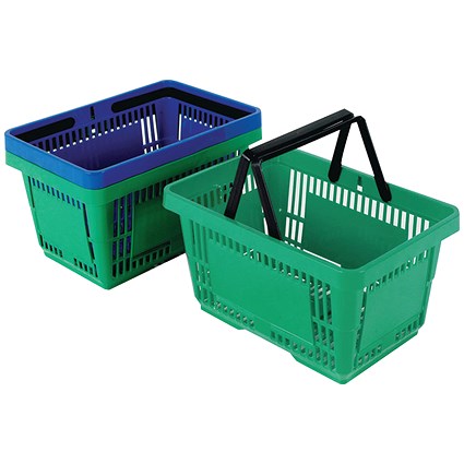 Plastic Shopping Basket Green (12 Pack) 370767