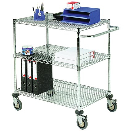 Mobile Trolley 3-Tier Chrome 373000