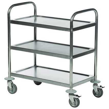 Economy Stainless Steel 3-Shelf Trolley 375609