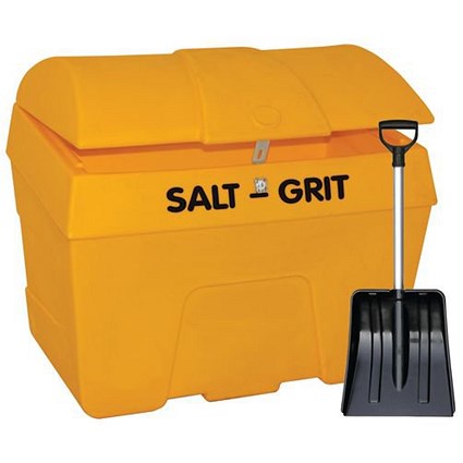 Slingsby Heavy Duty Salt and Grit Bin without Hopper Feed with Hasp, 200 Litre, Yellow