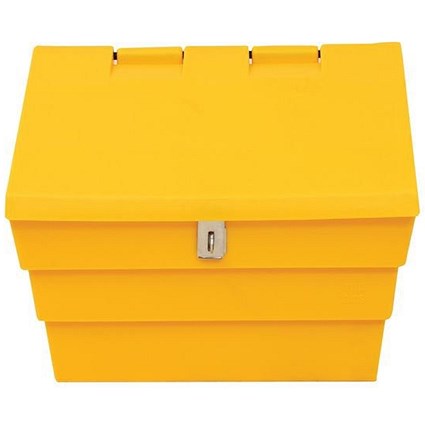 Mini Salt and Grit Bin with Locking Lid, 50 Litre, Yellow