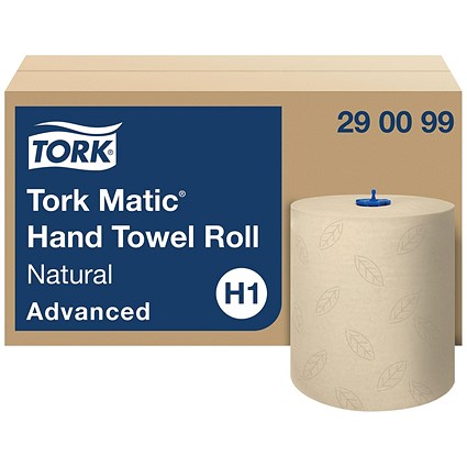 Tork H1 Matic 2-Ply Paper Hand Towel Roll, 150m, Brown, Pack of 6