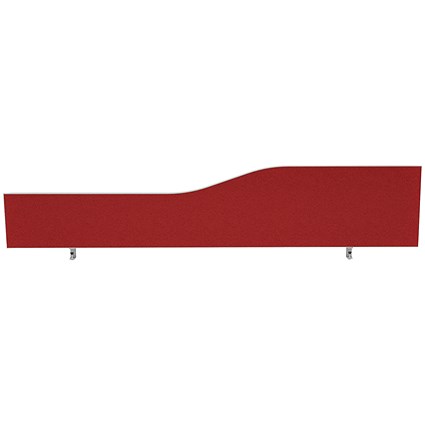 Impulse Plus Wave Desk Screen, 1800x450mm, Burgundy