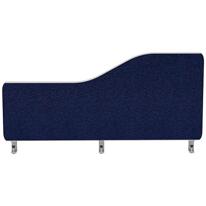 Impulse Plus Wave Desk Screen, 800x400mm, Royal Blue