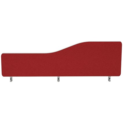 Impulse Plus Wave Desk Screen, 1200x400mm, Burgundy