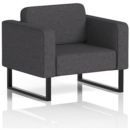 Brixworth Armchair, With Black Legs, In X2 Fabric, Arithmetic