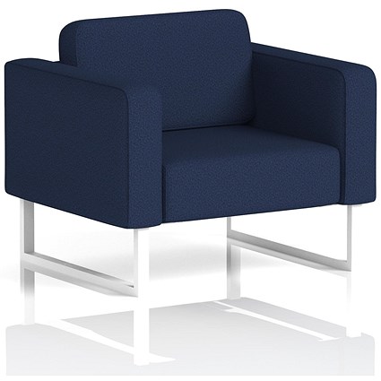 Brixworth Armchair, With White Legs, In Synergy Fabric, Alike