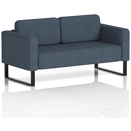 Brixworth 2 Seater Sofa, With Black Legs, In Rivet Fabric, Crucible