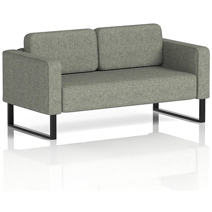 Brixworth 2 Seater Sofa, With Black Legs, In Rivet Fabric, Vitreous