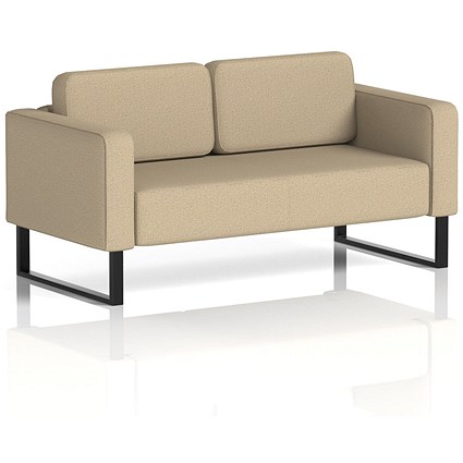 Brixworth 2 Seater Sofa, With Black Legs, In Main Line Flax Fabric, Upminster