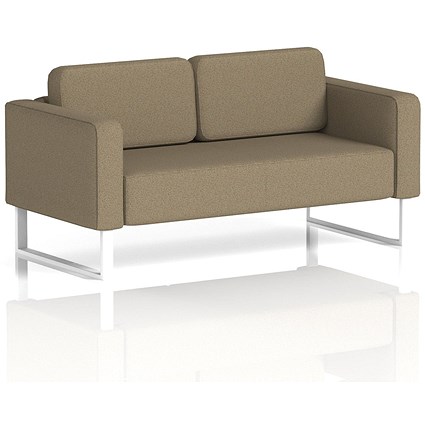 Brixworth 2 Seater Sofa, With White Legs, In Main Line Flax Fabric, Bank